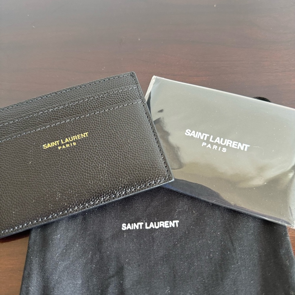 Saint Laurent Black and Gold Card Holder